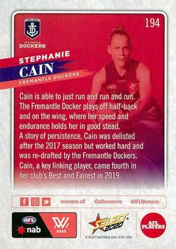 2020 Select Footy Stars #194 Stephanie Cain Back